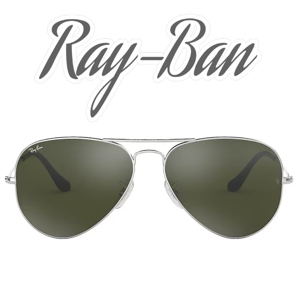 New RAY-BAN Large Metal Aviator Sunglasses Silver Frame Gray Gradient Lens RB302